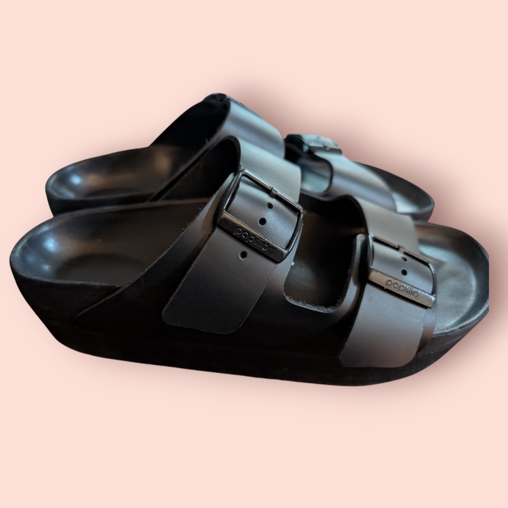 Birkenstock Papillio Arizona Exquisite Platform Black Leather